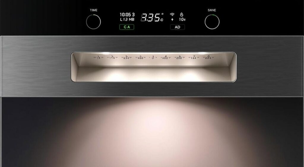 Panela de pressão elétrica com controle digital de temperatura e pressão. Acabamento em aço inoxidável escovado com detalhes cromados. Display LED mostrando o tempo de cozimento e outros parâmetros. Corpo elegante e compacto, projetado com linhas modernas pela marca Receitas e Sabor. Iluminação suave realçando a superfície polida. Ambiente luminoso com tons neutros, enfatizando a simplicidade e funcionalidade do eletrodoméstico. Panela de pressão elétrica com controle digital de temperatura e pressão. Acabamento em aço inoxidável escovado com detalhes cromados. Display LED mostrando o tempo de cozimento e outros parâmetros. Corpo elegante e compacto, projetado com linhas modernas pela marca Receitas e Sabor. Iluminação suave realçando a superfície polida. Ambiente luminoso com tons neutros, enfatizando a simplicidade e funcionalidade do eletrodoméstico.