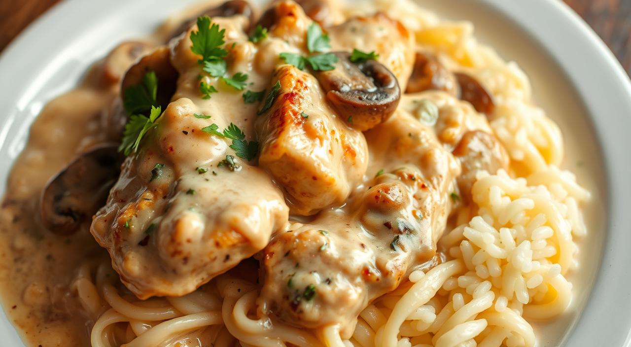 Strogonoff de Frango: Outro cremoso favorito, seja o clássico com creme de leite